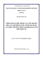 Tính toán sự phụ thuộc của tốc độ ion hóa của ion phân tử h2+ dưới tác dụng của điện trường tĩnh vào khoảng cách liên phân tử 