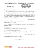 Đề thi khảo sát chất lượng đầu năm môn Ngữ văn lớp 6 phòng GD&ĐT Bình Giang, Hải Dương năm 2015 - 2016