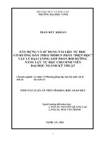 Xây dựng và sử dụng tài liệu tự học có hướng dẫn theo môđun phần “điện học” vật lý đại cương góp phần bồi dưỡng năng lực tự học cho sinh viên đại học ngành kỹ thuật (TT)