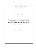 Nghiên cứu cơ sở địa lý tự nhiên phục vụ quản lý và định hướng phát triển khu vực quần đảo trường sa 
