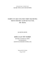 khóa luận nghiên cứu khả năng phát triển thị trường thuốc sinh học tại huyện Ngã Năm tỉnh Sóc Trăng