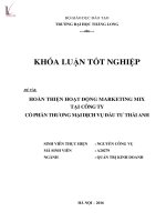Hoàn thiện hoạt động marketing mix tại công ty cổ phần thương mại dịch vụ đầu tư thái anh 