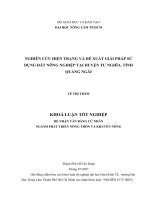 khóa luận Nghiên cứu hiện trạng và đề xuất giải pháp sử dụng đất tại huyện Tư Nghĩa - Tỉnh Quảng Ngãi