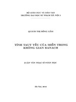 Luận văn thạc sỹ toán tính taut yếu của miền trong không gian banach 