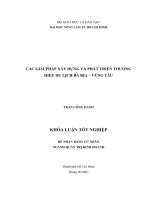 Khóa luận Các giải pháp xây dựng và phát triển thương hiệu du lịch Bà rịa  Vũng Tàu
