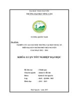 Nghiên cứu giá đất bồi thường tại một số dự án trên địa bàn thành phố thái nguyên giai đoạn 2012   2014 