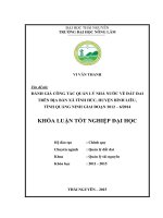 Đánh giá công tác quản lý nhà nước về đất đai trên địa bàn xã tình húc   huyện bình liêu   tỉnh quảng ninh giai đoạn 2012 – 62014 