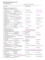 Tiếng anh  ĐỀ THI THỬ ĐẠI HỌC LẦN 1,2,3 hay nhất