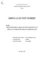 Phân tích thực trạng sử dụng đòn bẩy tại công ty cổ phần huyndai aluminum vina 