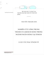 Lòng trung thành của khách hàng trong ngành ngân hàng HCM