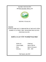 Đánh giá hiệu quả và định hướng sử dụng đất nông nghiệp của xã phúc trìu   thành phố thái nguyên   tỉnh thái nguyên 