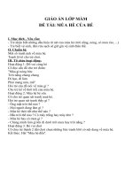 Giáo án đề tài Mùa hè của bé (lớp mầm)