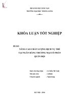 Nâng cao chất lượng dịch vụ thẻ tại ngân hàng thương mại cổ phần quân đội 