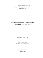 Khóa luận Ảnh hưởng của tỷ giá hối đoái đến xuất khẩu của Việt Nam