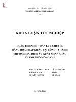 Hoàn thiện kế toán lưu chuyển hàng hóa nhập khẩu tại công ty TNHH thường mại dịch vụ xuất nhập khẩu thành phố móng cái 