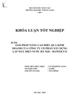 Giải pháp nâng cao hiệu quả kinh doanh của công ty cổ phần xây dựng lắp máy điện nước hà nội   haweicco 