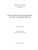 Khóa luận Phân tích lợi ích chi phí của hoạt động khai thác cát trên sông Đồng Nai