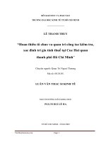 hoan thien to chuc va quan tri cong tac kiem tra, xac dinh tri gia tinh thue tai cuc hai quan thanh pho ho chi minh