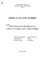Giải pháp tăng lợi nhuận của công ty cổ phần may nông nghiệp 