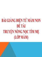 Bài giảng điện tử mầm non lớp Mầm đề tài Truyện nòng nọc tìm mẹ