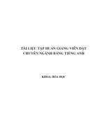 tài liệu tập huấn giáo viên chuyên ngành hóa bằng tiếng anh