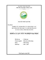 Nghiên cứu ảnh hưởng của thảm thực vật đến tính chất hóa học của môi trường đất xã tân cương, tỉnh thái nguyên