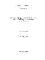 Khóa luận Đánh giá hiệu quả mô hình chăn nuôi bò tại huyện Thủ Đức  Tp Hồ Chí Minh