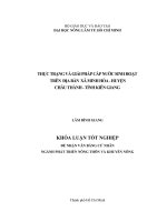 Thực trạng và giải pháp cấp nước sinh hoạt huyện Châu Thành tỉnh Kiên Giang
