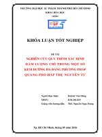 Nghiên cứu quy trình xác định hàm lượng chì trong một số kem dưỡng da bằng phương pháp quang phổ hấp thụ nguyên tử 