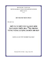 Mô tả vi mô tán xạ đàn hồi nucleon trên bia 208pb trong vùng năng lượng 20 đến 100 mev 