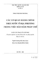 Các cơ quan hành chính nhà nước ở địa phương trong việc bảo đảm pháp chế 