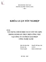 Xây dựng chỉ số hiệu suất cốt yếu (KPI) trong đánh giá thực hiện công việc tại công ty cổ phần giải pháp công nghệ xanh 