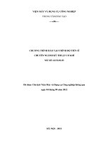 CHƯƠNG TRÌNH ĐÀO TẠO TRÌNH ĐỘ TIẾN SĨ CHUYÊN NGÀNH KỸ THUẬT CƠ KHÍ