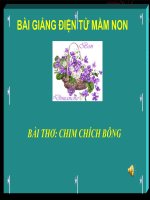 Bài giảng điện tử mầm non lớp Chồi đề tài Bài thơ chim chích bông