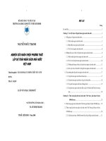 Nghiên cứu hoàn thiện phương thức lập dự toán ngân sách nhà nước Việt Nam