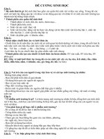 ĐỀ CƯƠNG SINH học lop 9