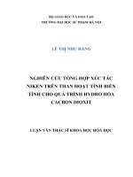 LUẬN VĂN THẠC SĨ HÓA HỌC: NGHIÊN CỨU TỔNG HỢP XÚC TÁC NIKEN TRÊN THAN HOẠT TÍNH BIẾN TÍNH CHO QUÁ TRÌNH HYDRO HÓA CACBON DIOXIT