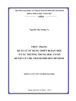 thực trạng quản lý sử dụng thiết bị dạy học ở các trường trung học cơ sở huyện củ chi, thành phố hồ chí minh