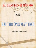 Bài giảng điện tử mầm non lớp Chồi đề tài bài thơ Ông mặt trời