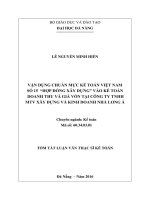 Vận dụng chuẩn mực kế toán việt nam số 15  hợp đồng xây dựng vào kế toán doanh thu và giá vốn tại công ty TNHH MTV xây dựng và kinh doanh nhà long á
