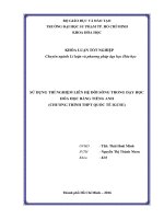 sử dụng thí nghiệm liên hệ đời sống trong dạy học hóa học bằng tiếng anh (chương trình thpt quốc tế igcse) 