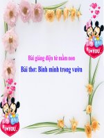 Bài giảng điện tử mầm non lớp Chồi đề tài Thơ bình minh trong vườn