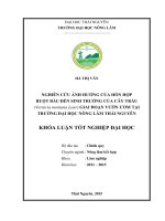 Nghiên cứu ảnh hưởng của hỗn hợp ruột bầu đến sinh trưởng của cây trẩu vernicia montana lour giai đoạn vườn ươm tại trường đại học nông lâm thái nguyên 