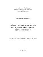 LUẬN VĂN THẠC SĨ KHOA HỌC GIÁO DỤC: PHÁT HUY TÍNH TÍCH CỰC HỌC TẬP  CỦA HỌC SINH TRONG DẠY HỌC  HỢP TÁC HÌNH HỌC 10