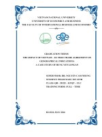 GRADUATION THESIS THE IMPACT OF VIETNAM – EU FREE TRADE AGREEMENT ON GEOGRAPHICAL INDICATIONS:  A CASE STUDY OF HUNG YEN LONGAN