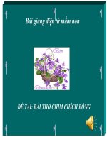 Bài giảng điện tử mầm non lớp Chồi đề tài Bài thơ chim chích bông