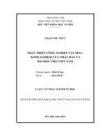 Phát triển công nghiệp văn hóa kinh nghiệm của nhật bản và bài học cho việt nam