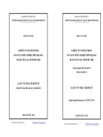 Nghiên cứu rủi ro trong sản xuất nông nghiệp trên địa bàn huyện Yên Lập tỉnh Phú Thọ