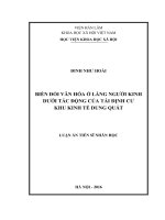 Biến đổi văn hóa ở làng người kinh dưới tác động của tái định cư khu kinh tế dung quất