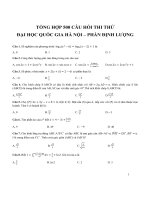 500 câu thi tuyển sinh ĐHQG đánh giá năng lực